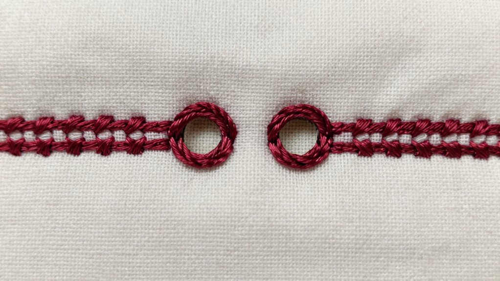 double buttonhole stitch interlocks teeth