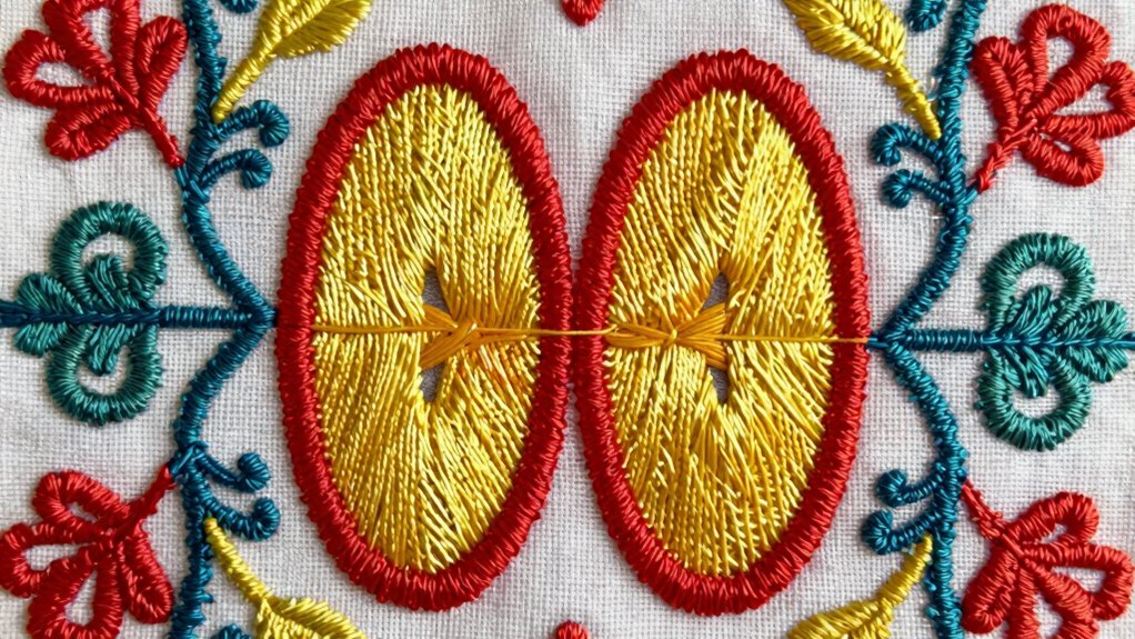 double buttonhole with complementary stitches