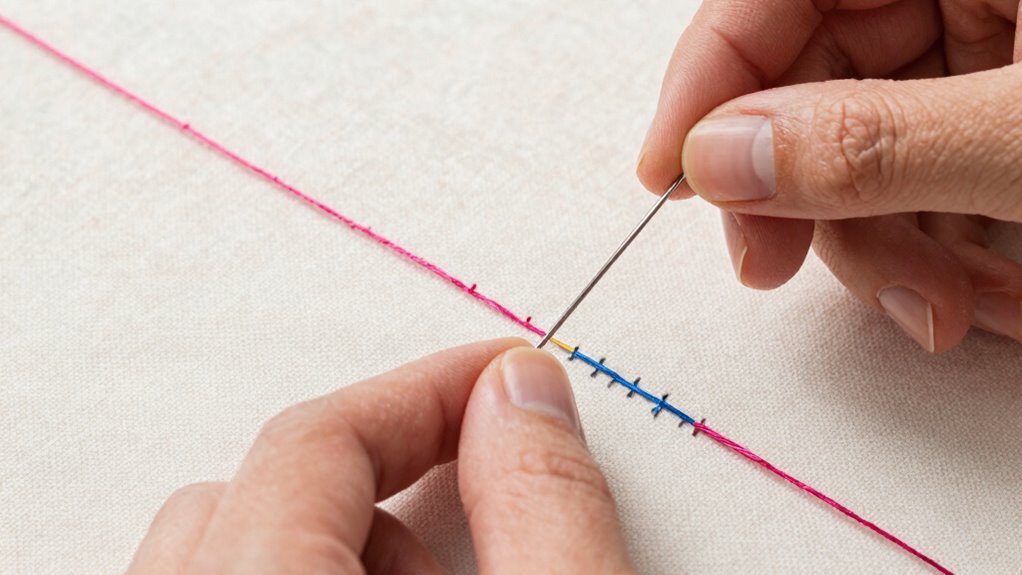 double row interlocking blanket stitches