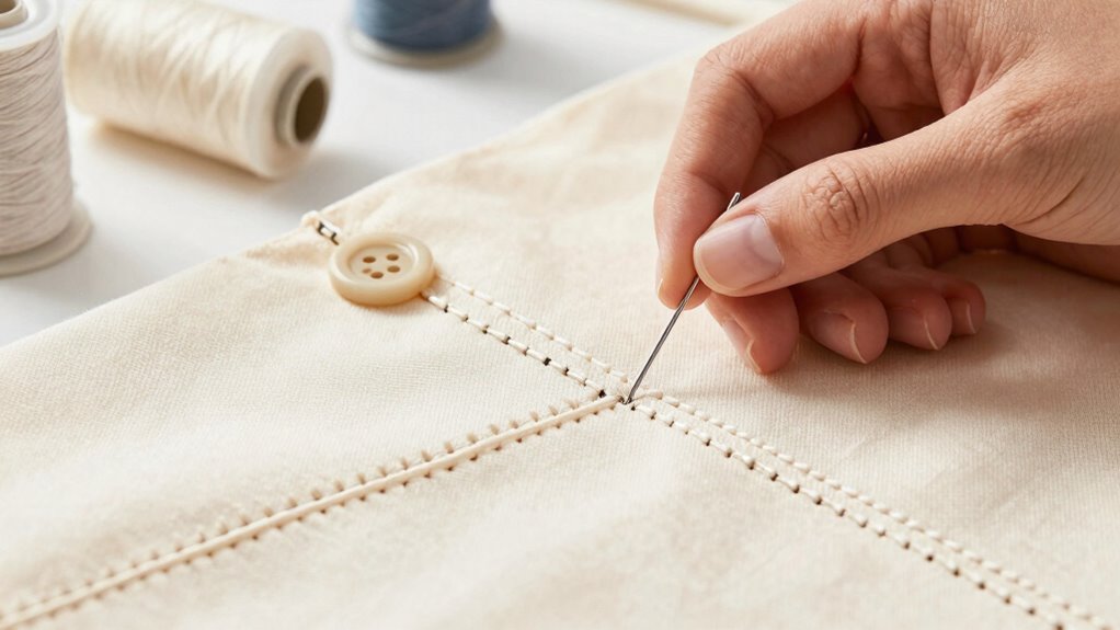 even interlocking double buttonhole stitches