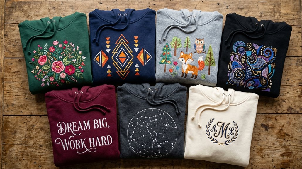 hoodie embroidery ideas list