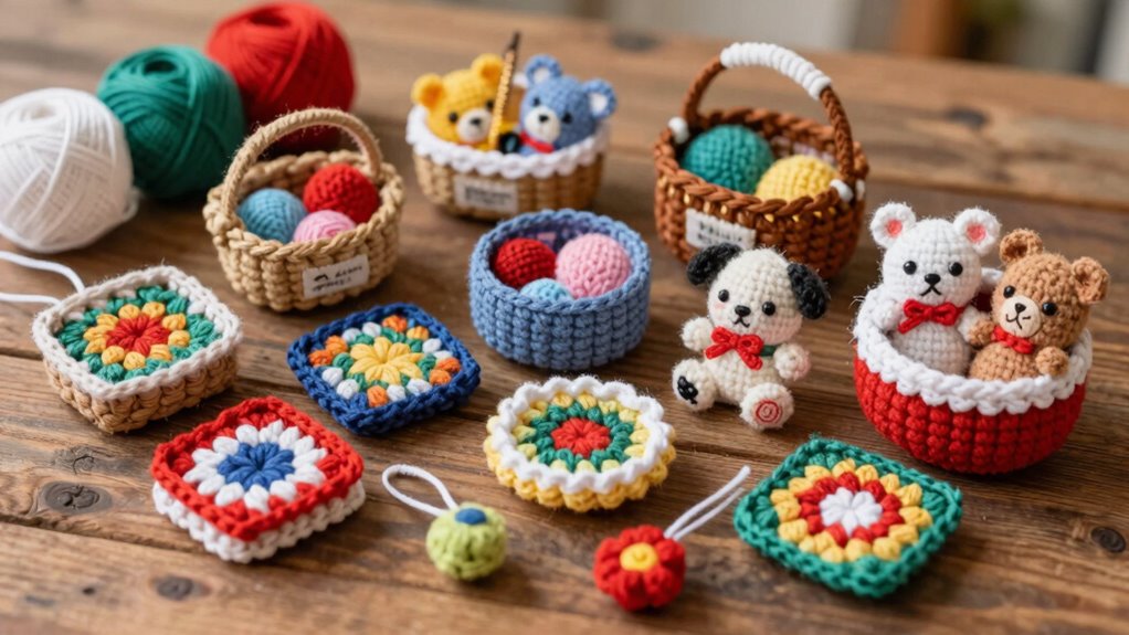 mini crochet scrap yarn projects