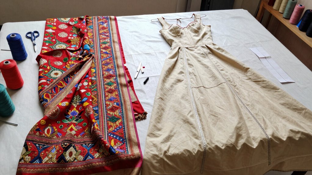 upcycle saree into gown