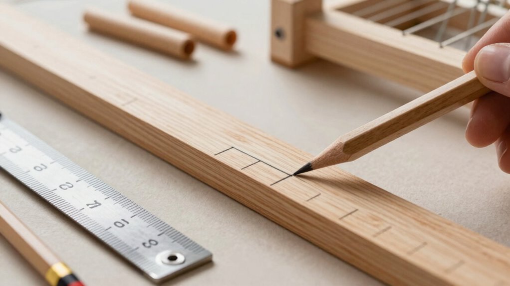 cut dowels mark peg grid