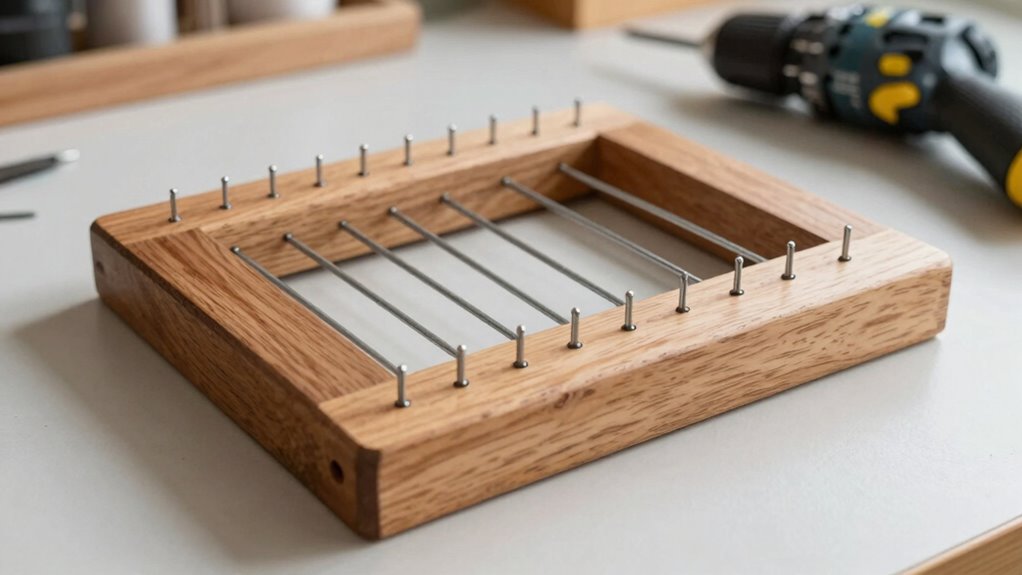 drill glue align pegs firmly