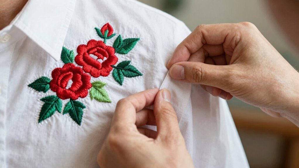 embroidery placements by garment type