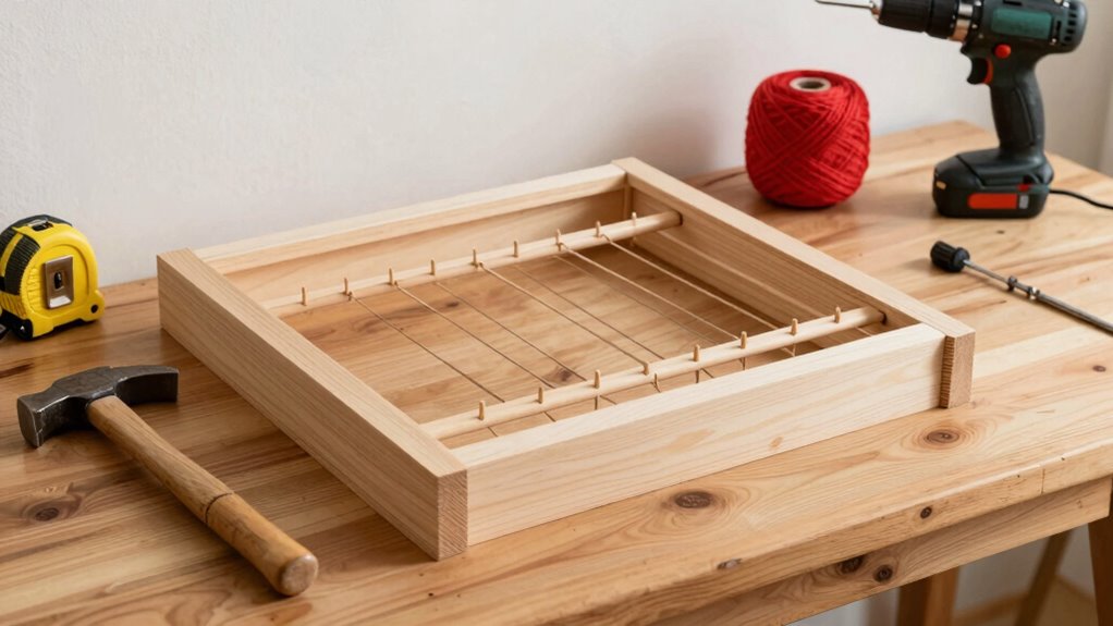 wood loom materials and setup details